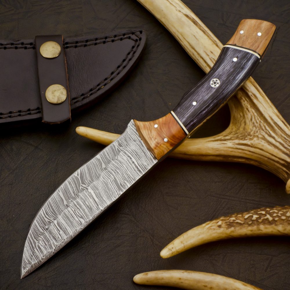 Premium Hand Forged Damascus Steel Fixed Blade Hunting Knife With Paka & Kao Wood Handle New Arrival - Image 3