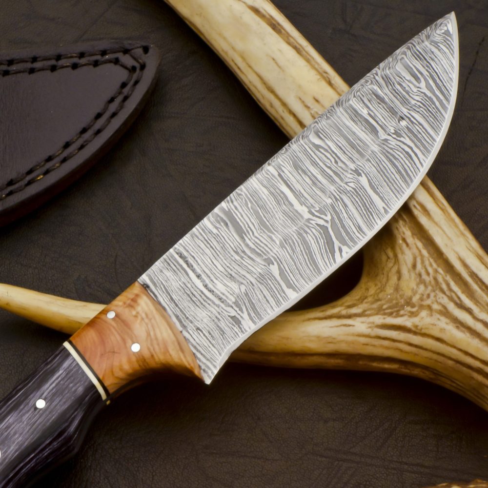 Premium Hand Forged Damascus Steel Fixed Blade Hunting Knife With Paka & Kao Wood Handle New Arrival - Image 7