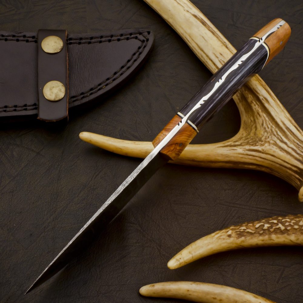 Premium Hand Forged Damascus Steel Fixed Blade Hunting Knife With Paka & Kao Wood Handle New Arrival - Image 10