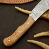 Custom Handmade Damascus Full TangSteel Blade Knife|Wood Handle & Leather Sheath - Image 3