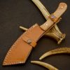 Custom Handmade Damascus Full TangSteel Blade Knife|Wood Handle & Leather Sheath - Image 8