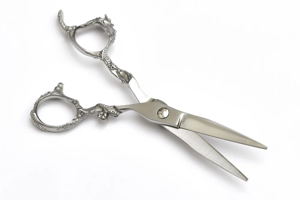 Brushed Nickel Haircutting Scissors - Image 3