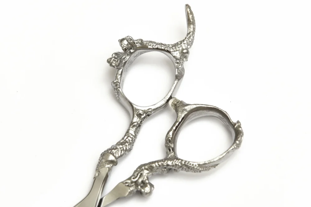Brushed Nickel Haircutting Scissors - Image 4