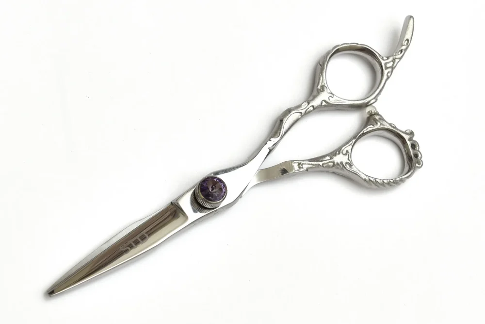 Polished Silver Haircutting Scissors