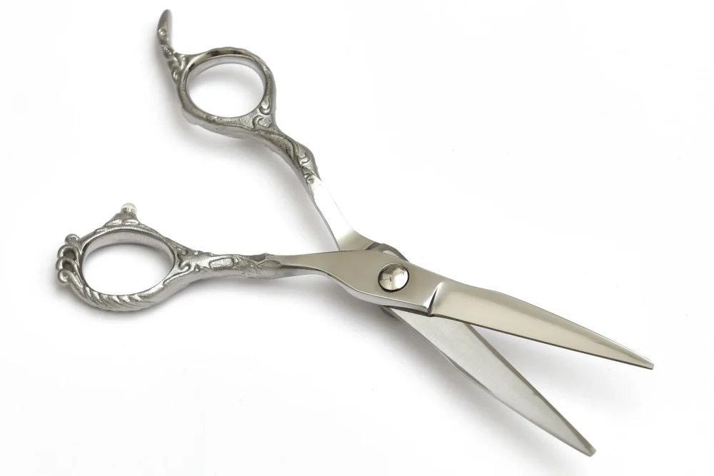 Polished Silver Haircutting Scissors - Image 3