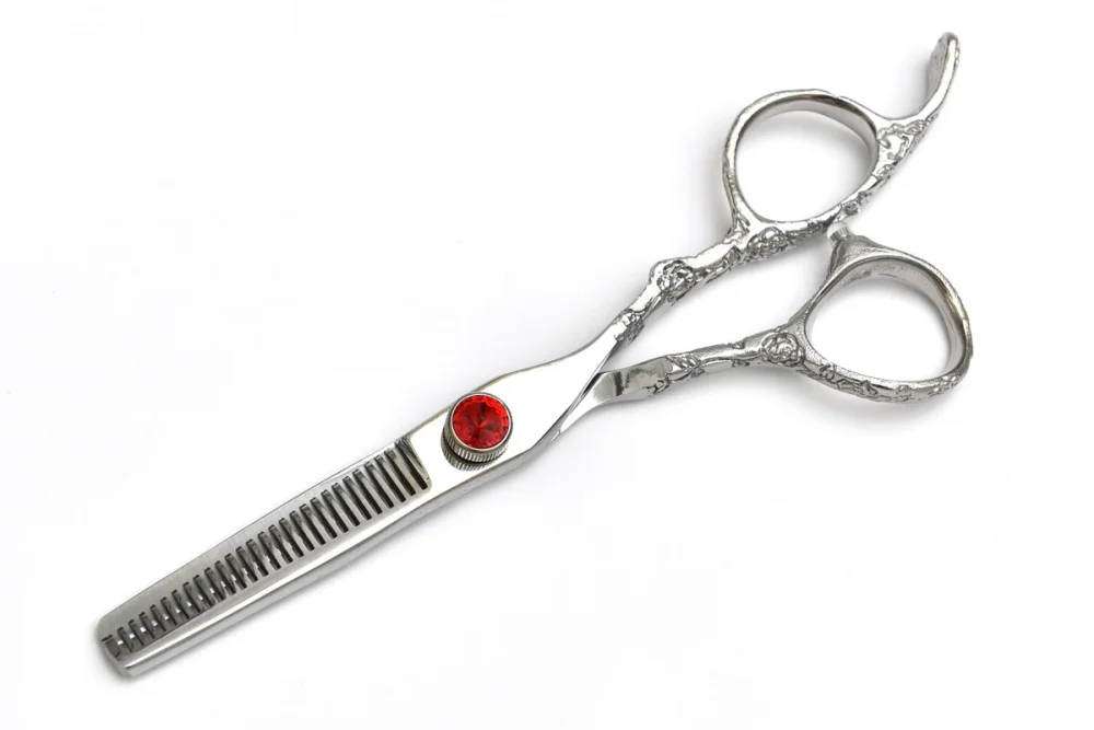 Ornate Red Gem Thinning Scissors