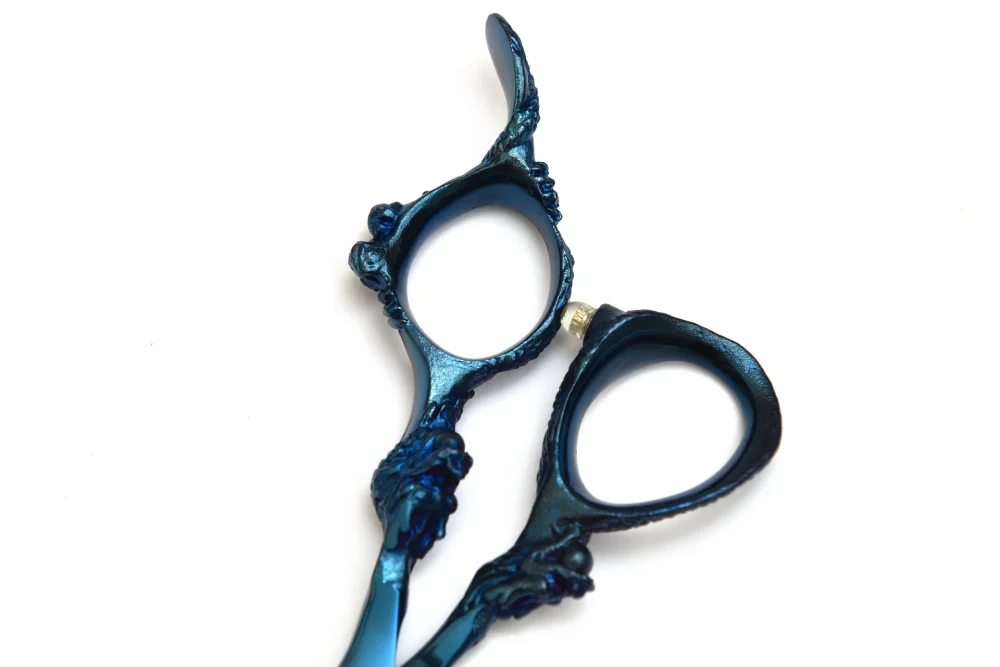 Dragon Handle Blue Hair Cutting Scissors - Image 4