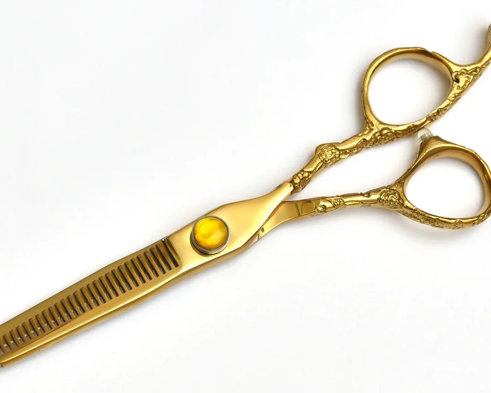 Royal Gold Hair Thinning Scissors – Texturizing Shears for Barbers & Stylists