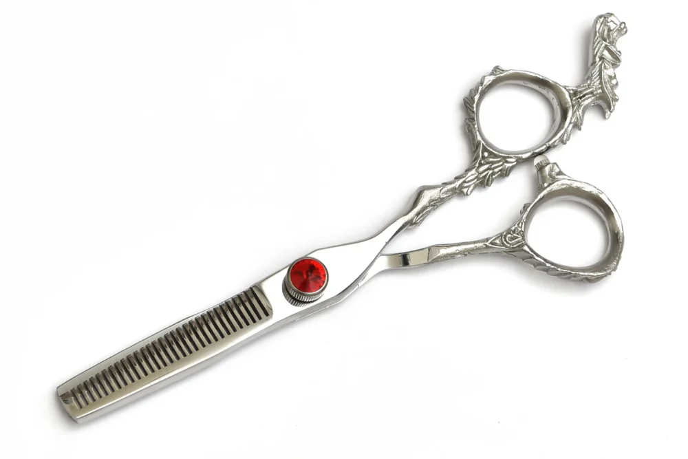 Dragon Handle Thinning Shears with Red Gem - Image 3