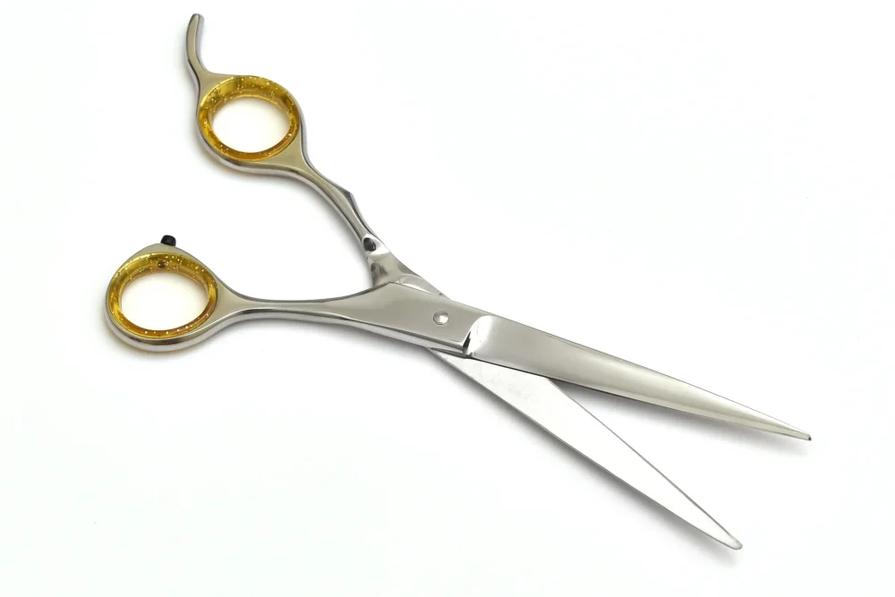 Premium Stainless Steel Hair Cutting Shears with Gold Handle - Image 3